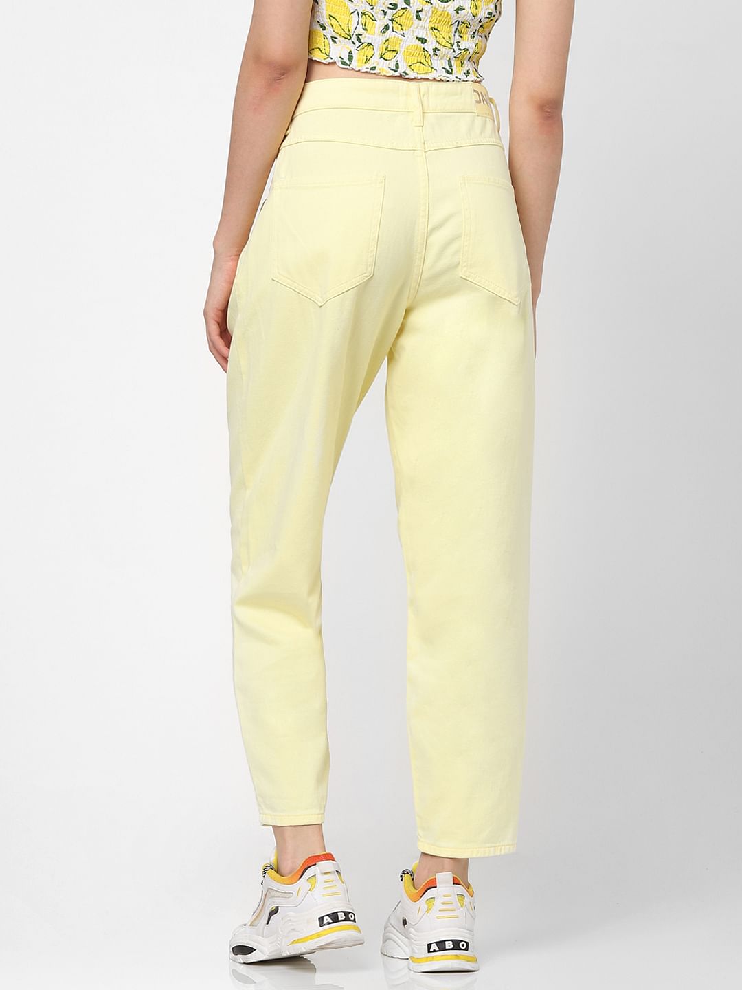 Yellow High Rise Baggy Pants