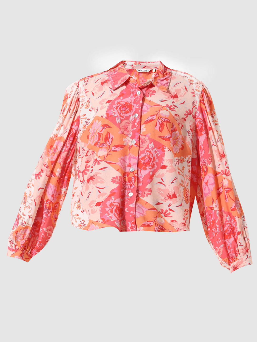 Orange Printed Boxy Fit Shirt