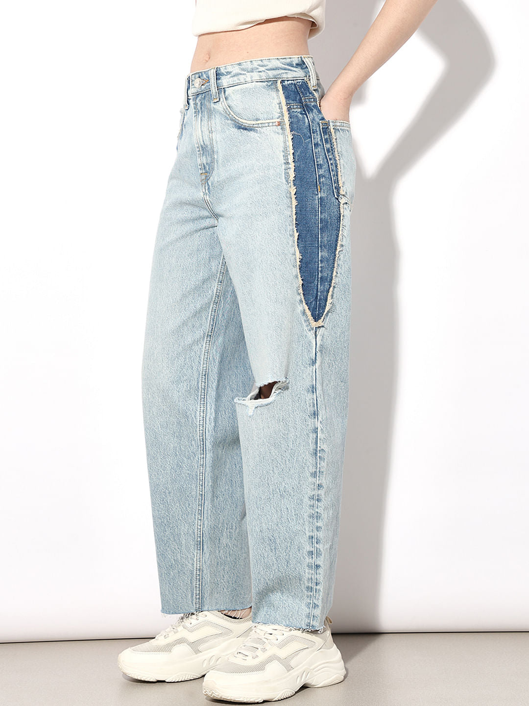 Blue Distress Fit Jeans