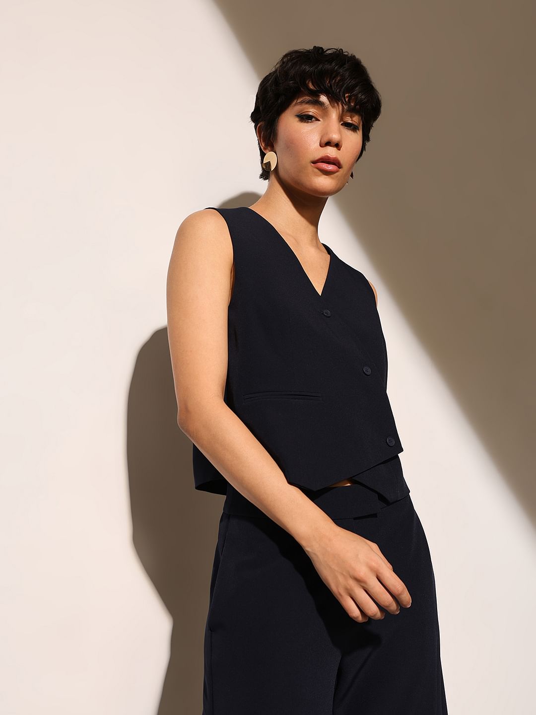 Black Tailored Co-Ord Set Waistcoat