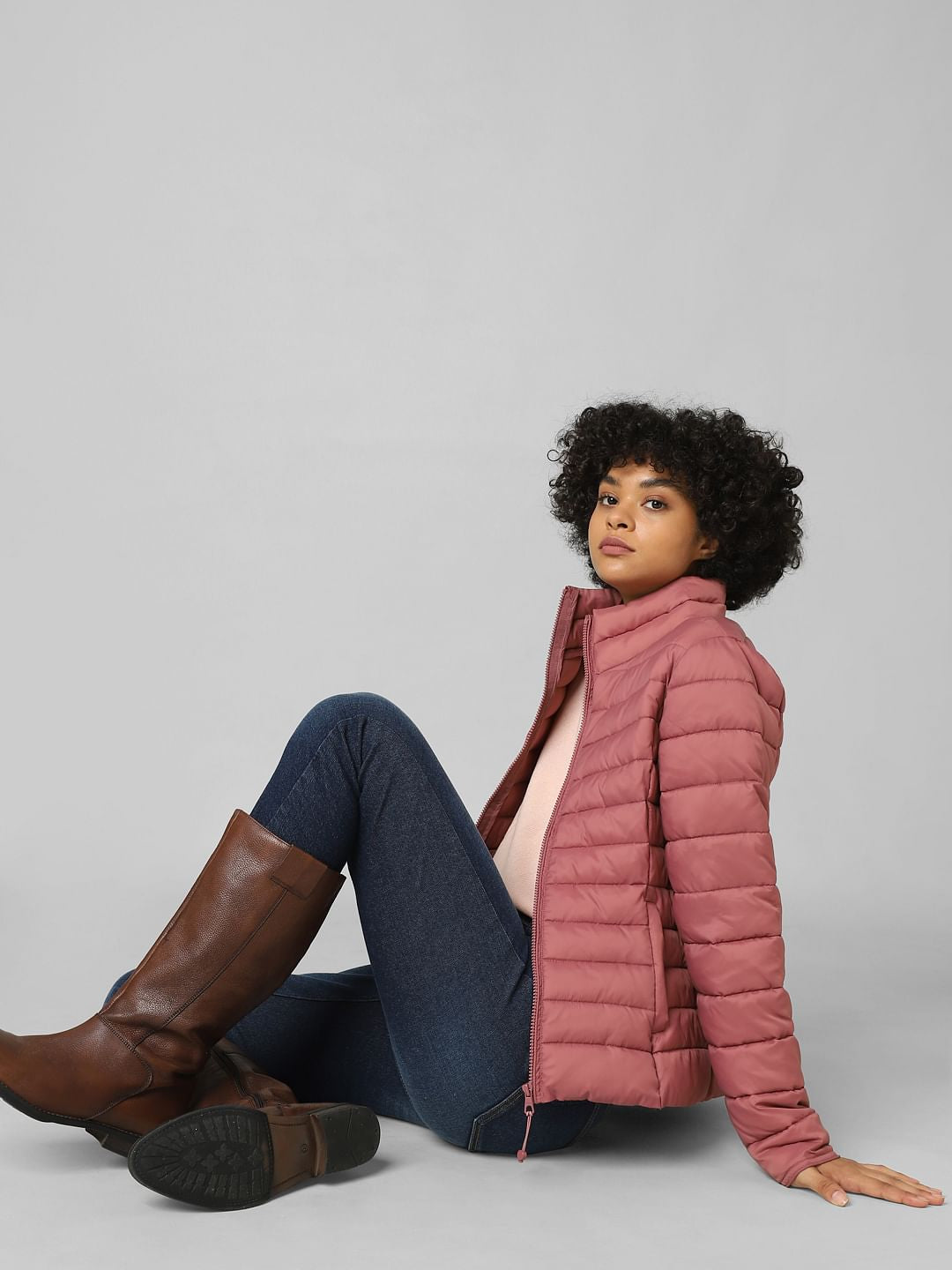 Dark Pink Puffer Jacket