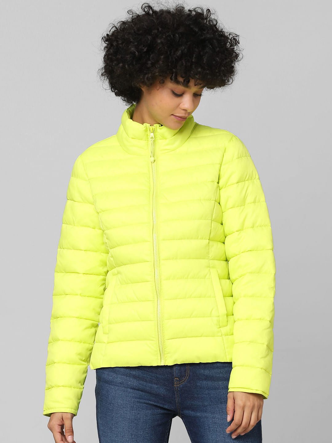 Neon Yellow Puffer Jacket