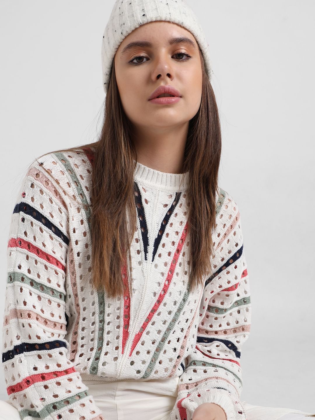 White Knitted Pullover