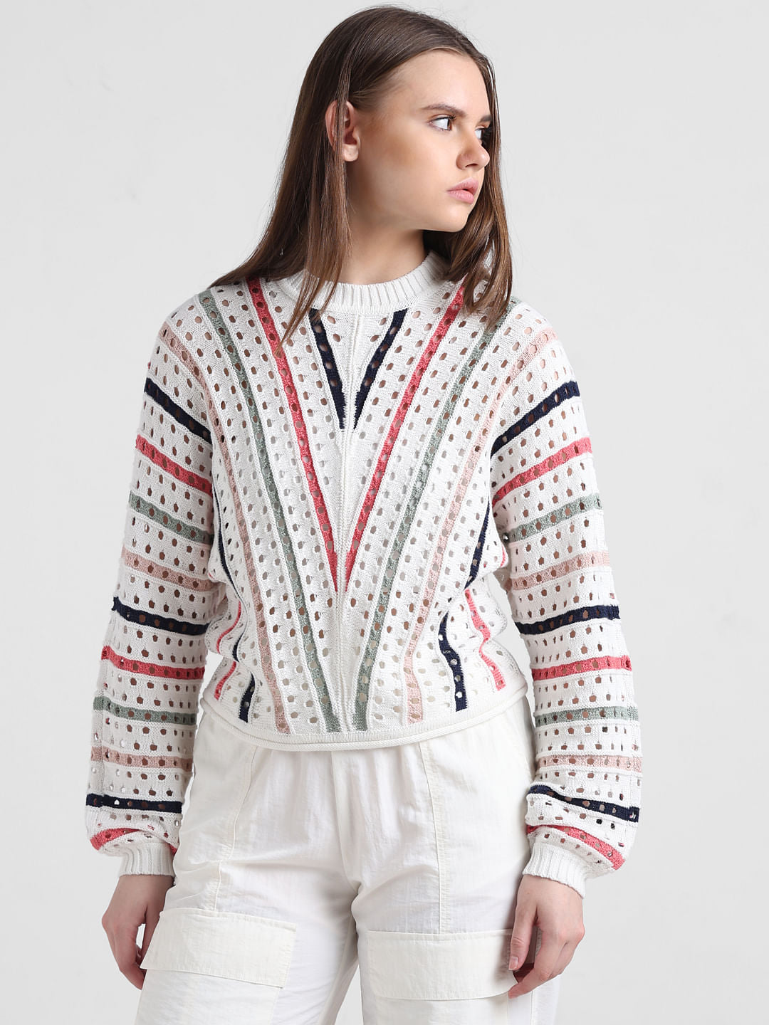 White Knitted Pullover
