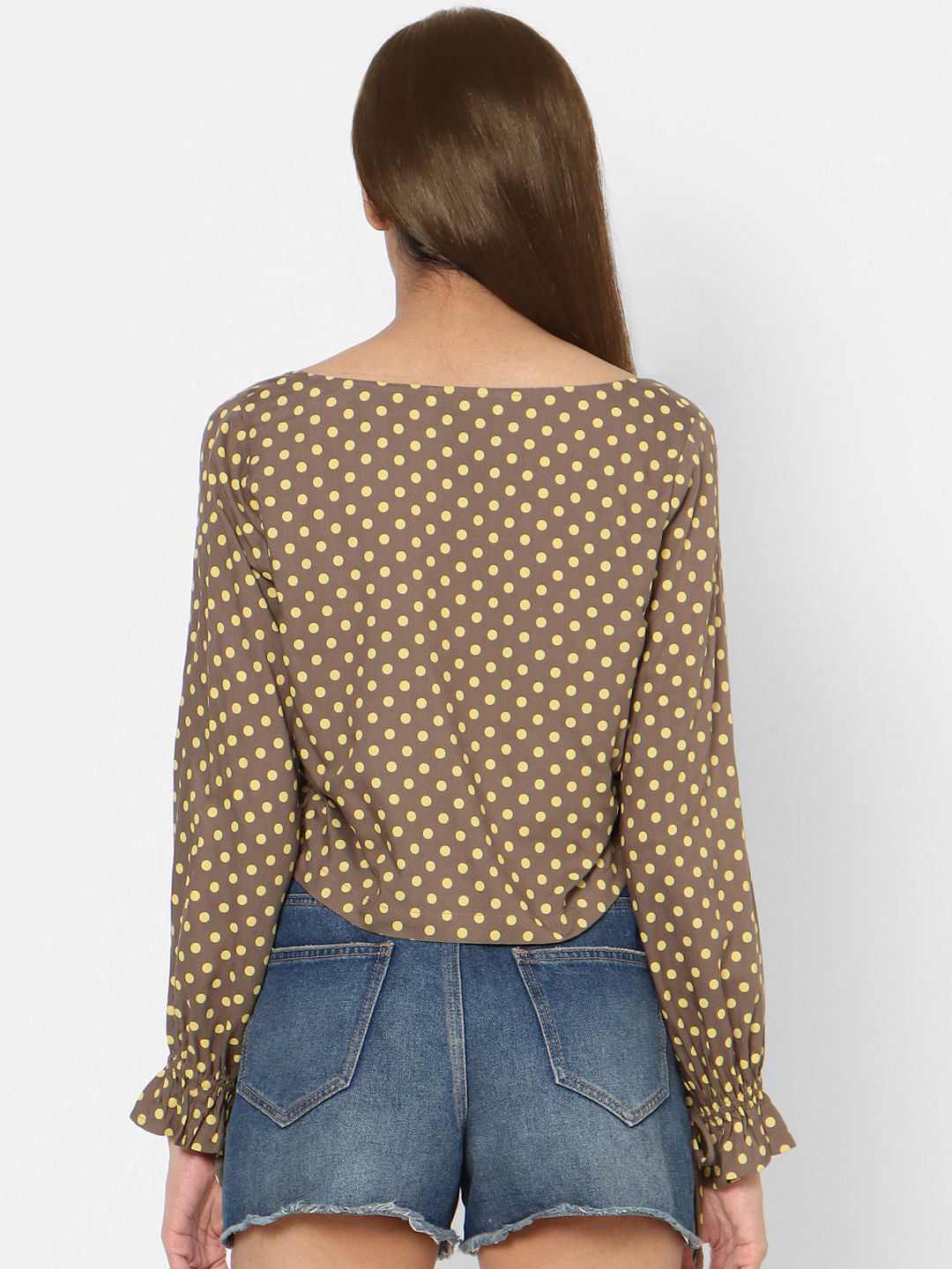 Green Polka Dot Crop Top