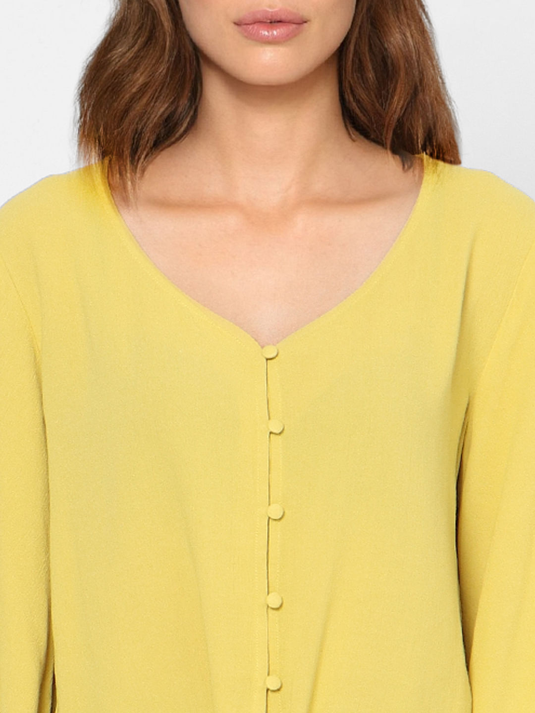 Yellow Front Tie Top