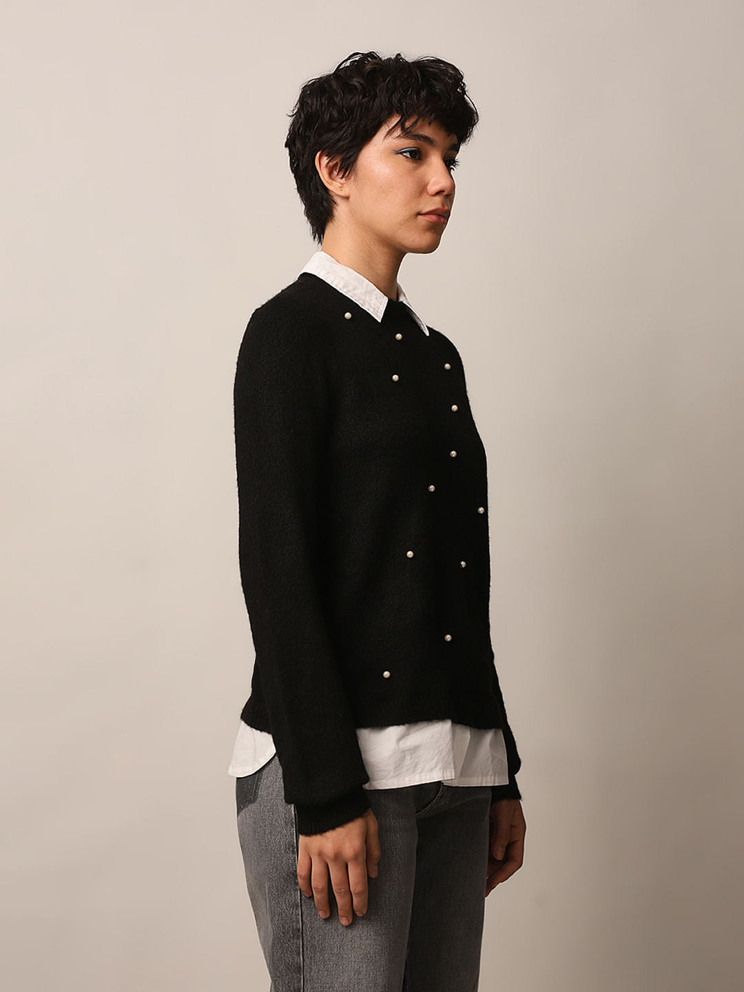 Black Embellished Pullover