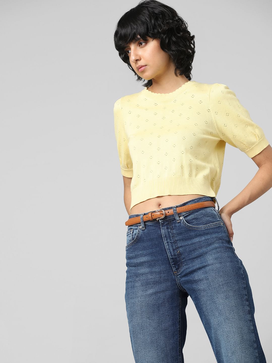 Brown Croc Embossed Belt