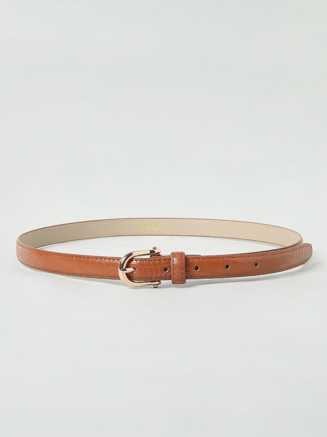 Brown Croc Embossed Belt