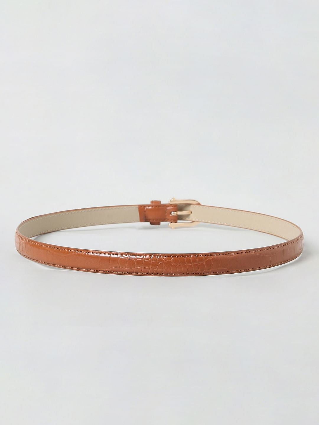 Brown Croc Embossed Belt