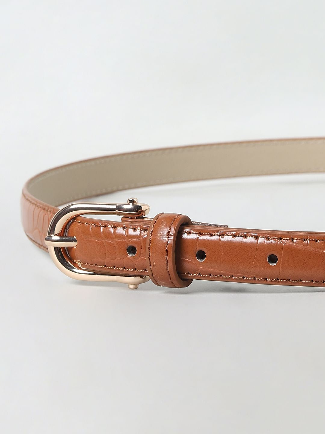 Brown Croc Embossed Belt
