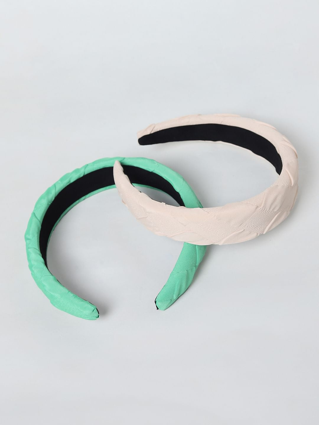 Pack Of 2 Hairbands - Green & Cream