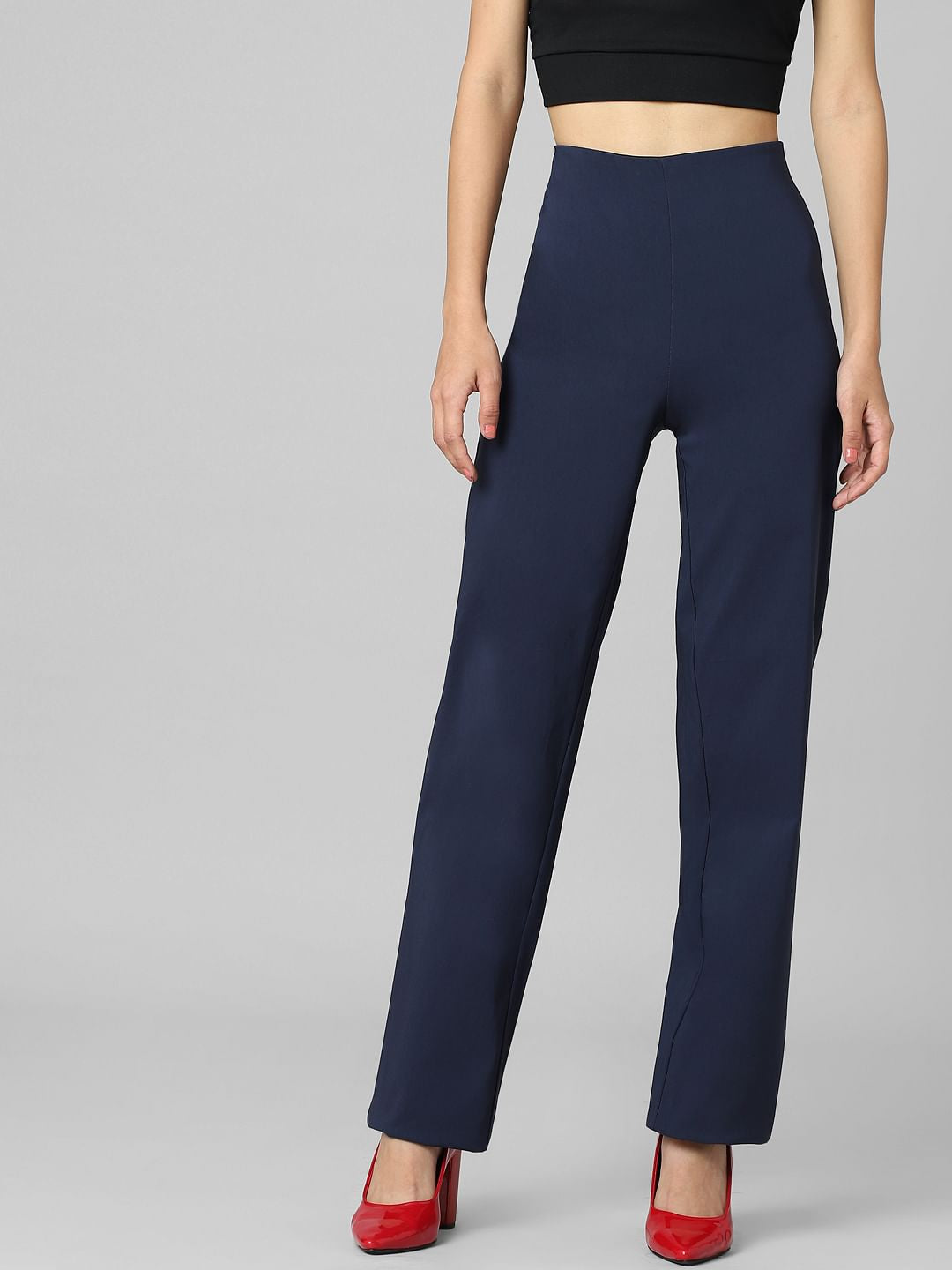 Dark Blue High Rise Straight Fit Leggings