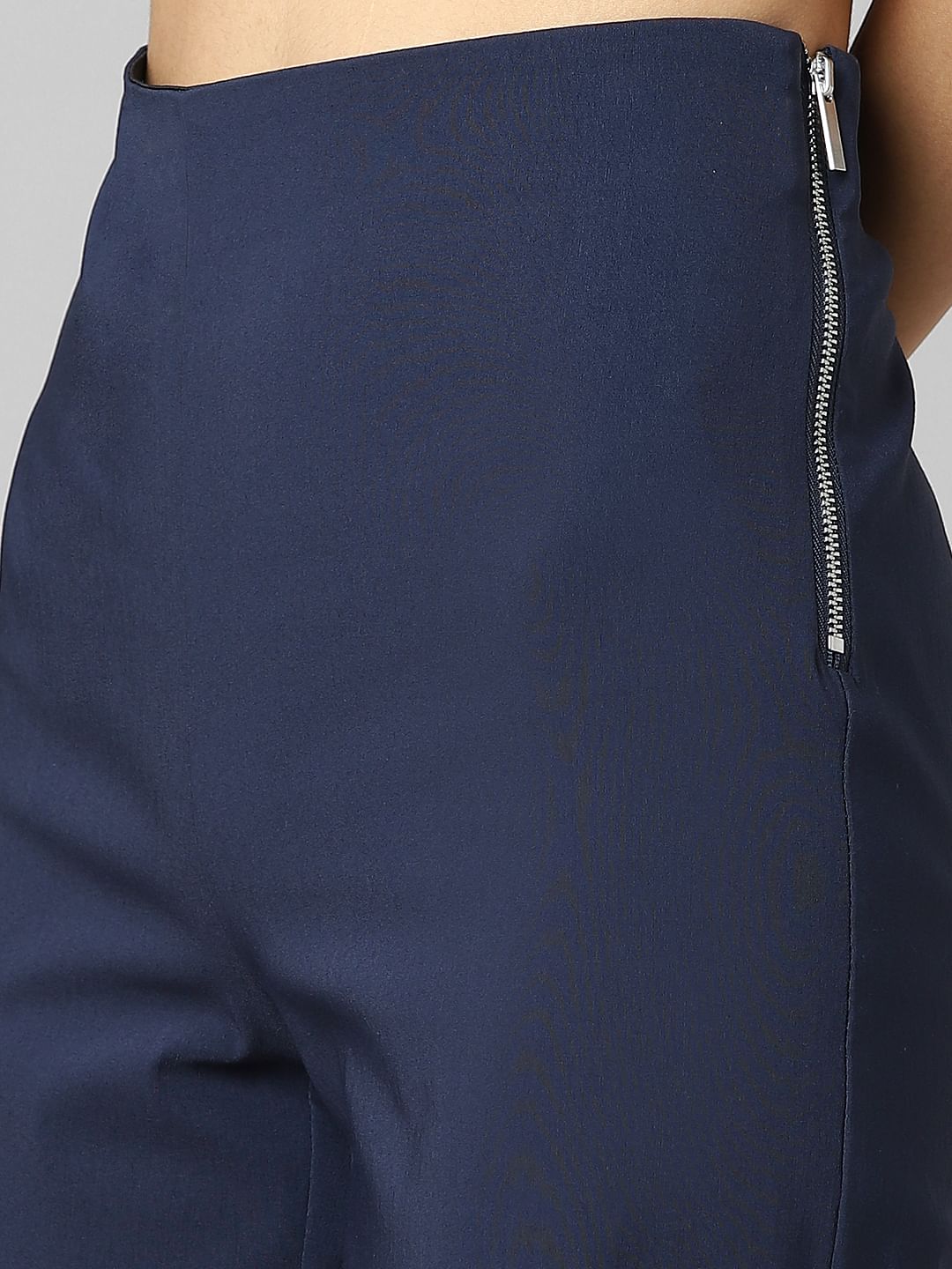 Dark Blue High Rise Straight Fit Leggings