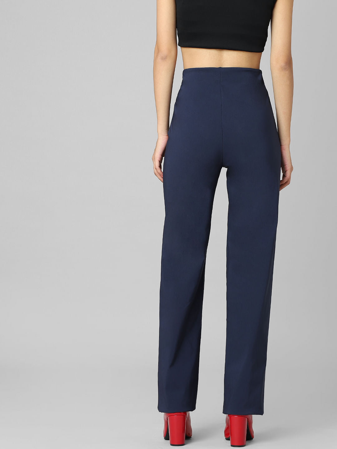 Dark Blue High Rise Straight Fit Leggings