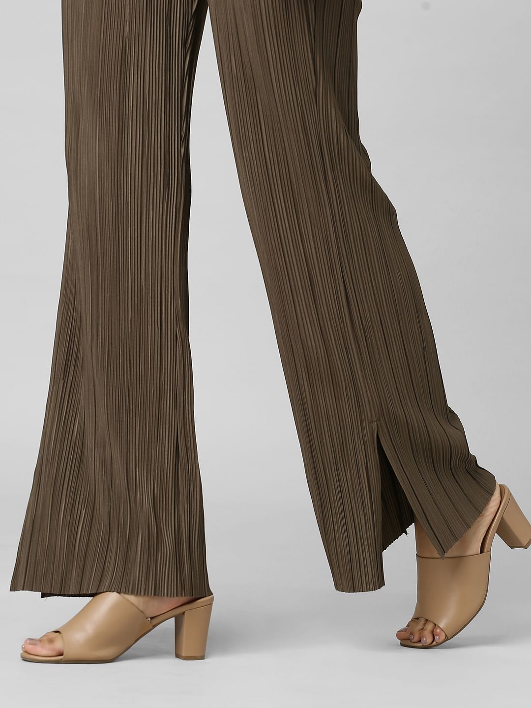 Brown High Rise Wide Leg Co-Ord Pants