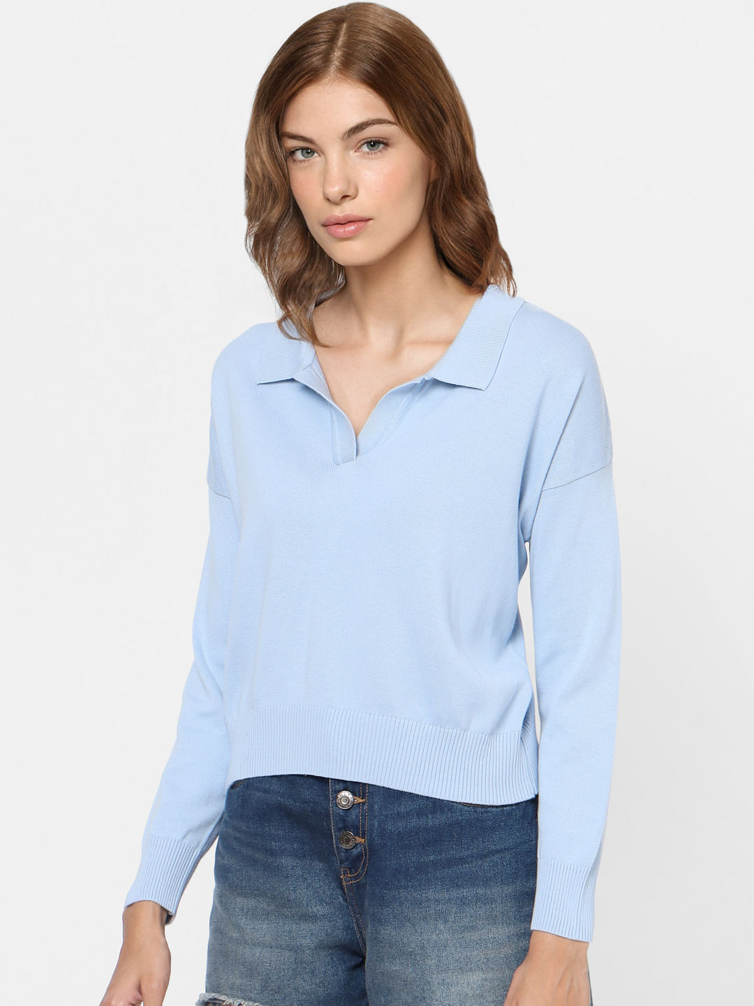 Blue Collared Pullover