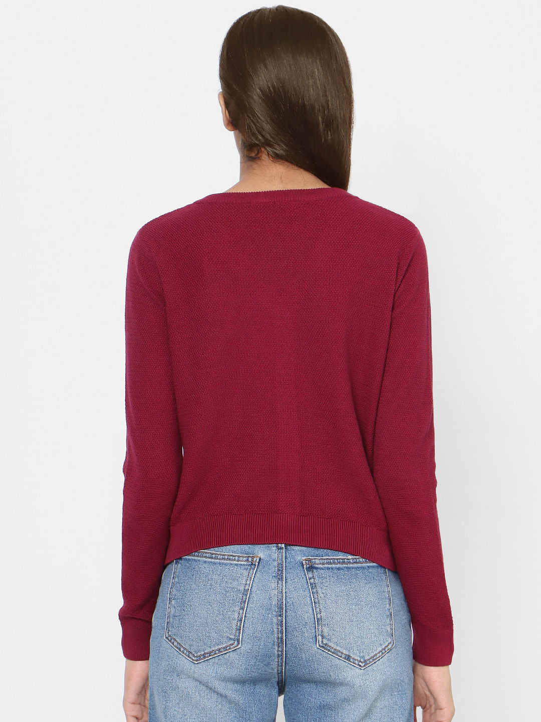 Maroon V Neck Cardigan