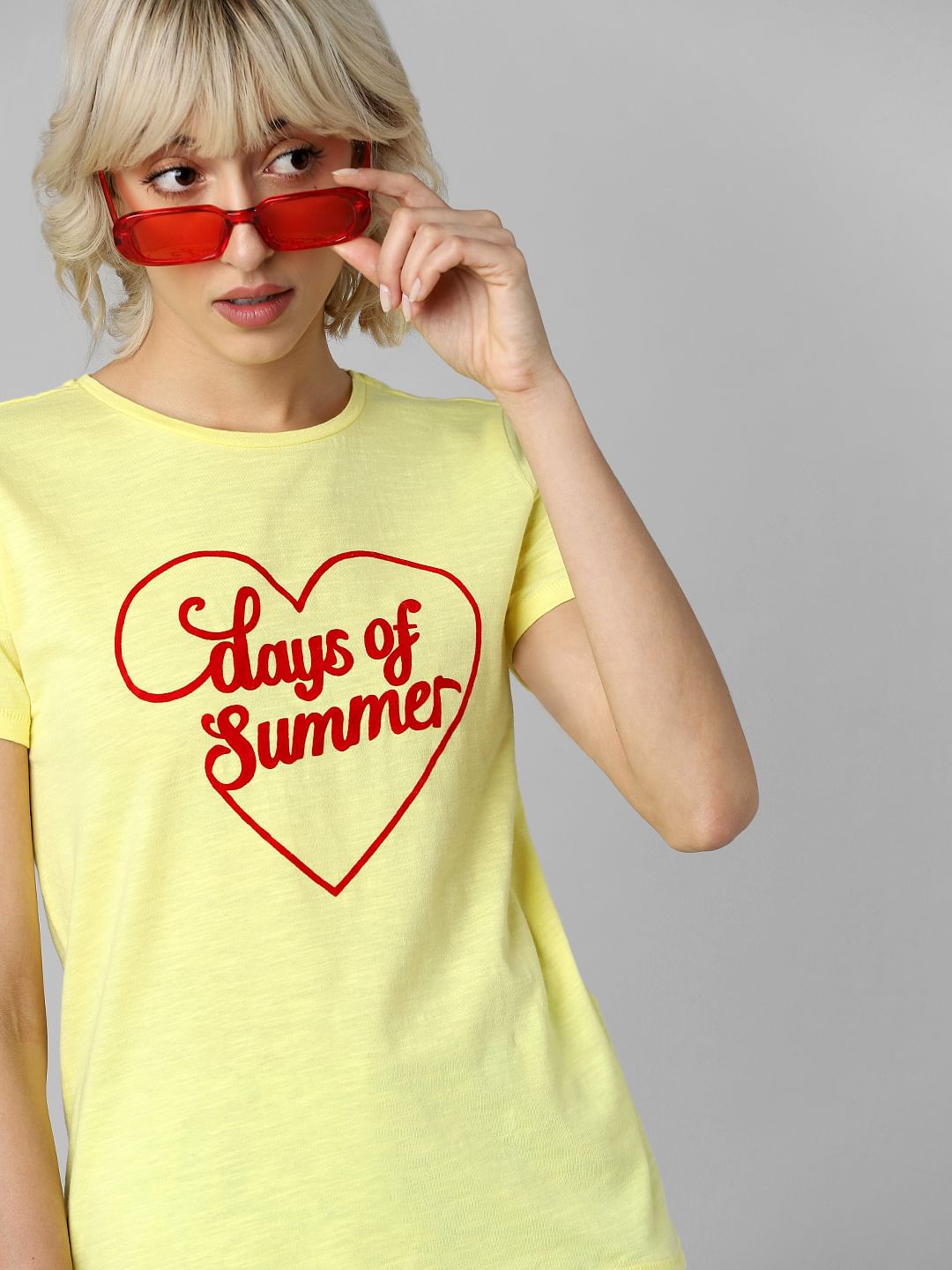 Yellow Typographic Print T-Shirt