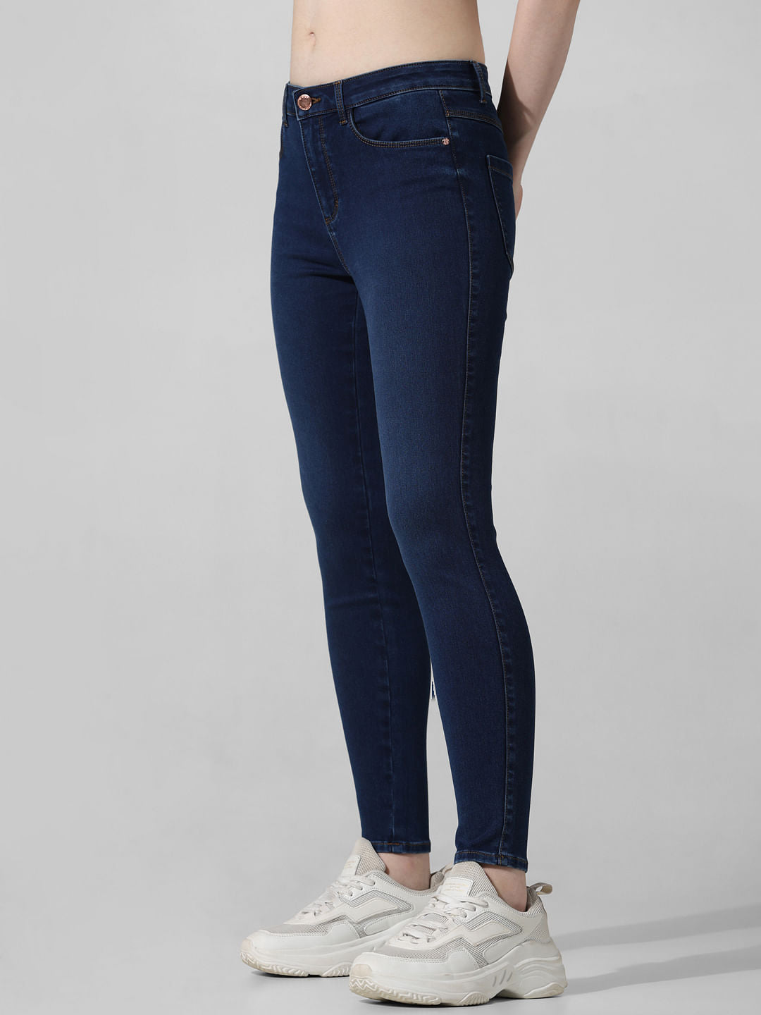 Blue Mid Rise Carmen Skinny Fit Jeans