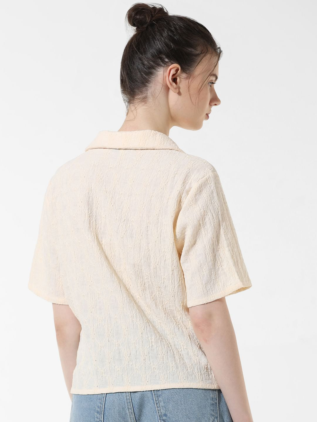 Cream Textured Weave Shirt