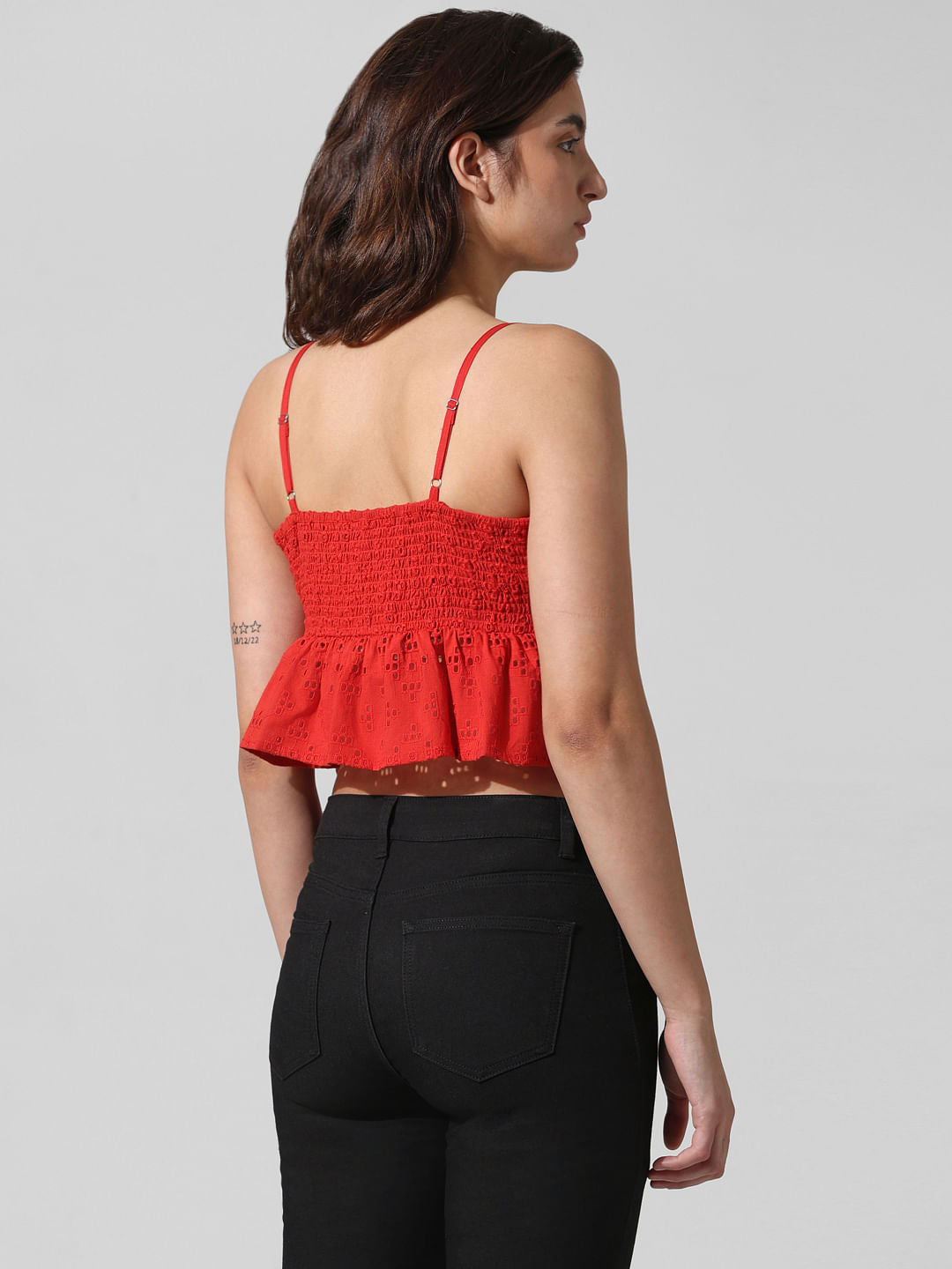 Red Embroidered Top