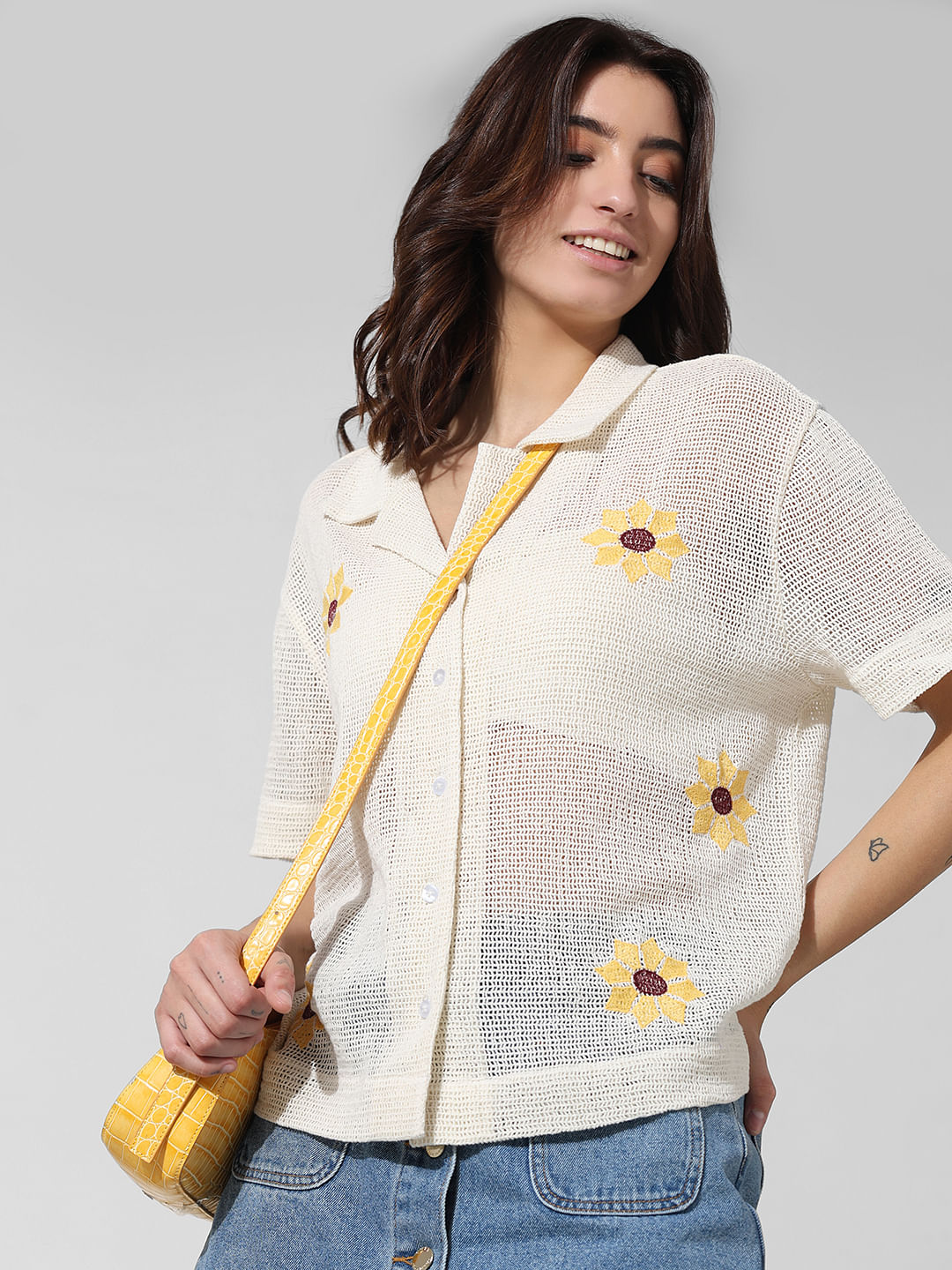 Cream Crochet Shirt