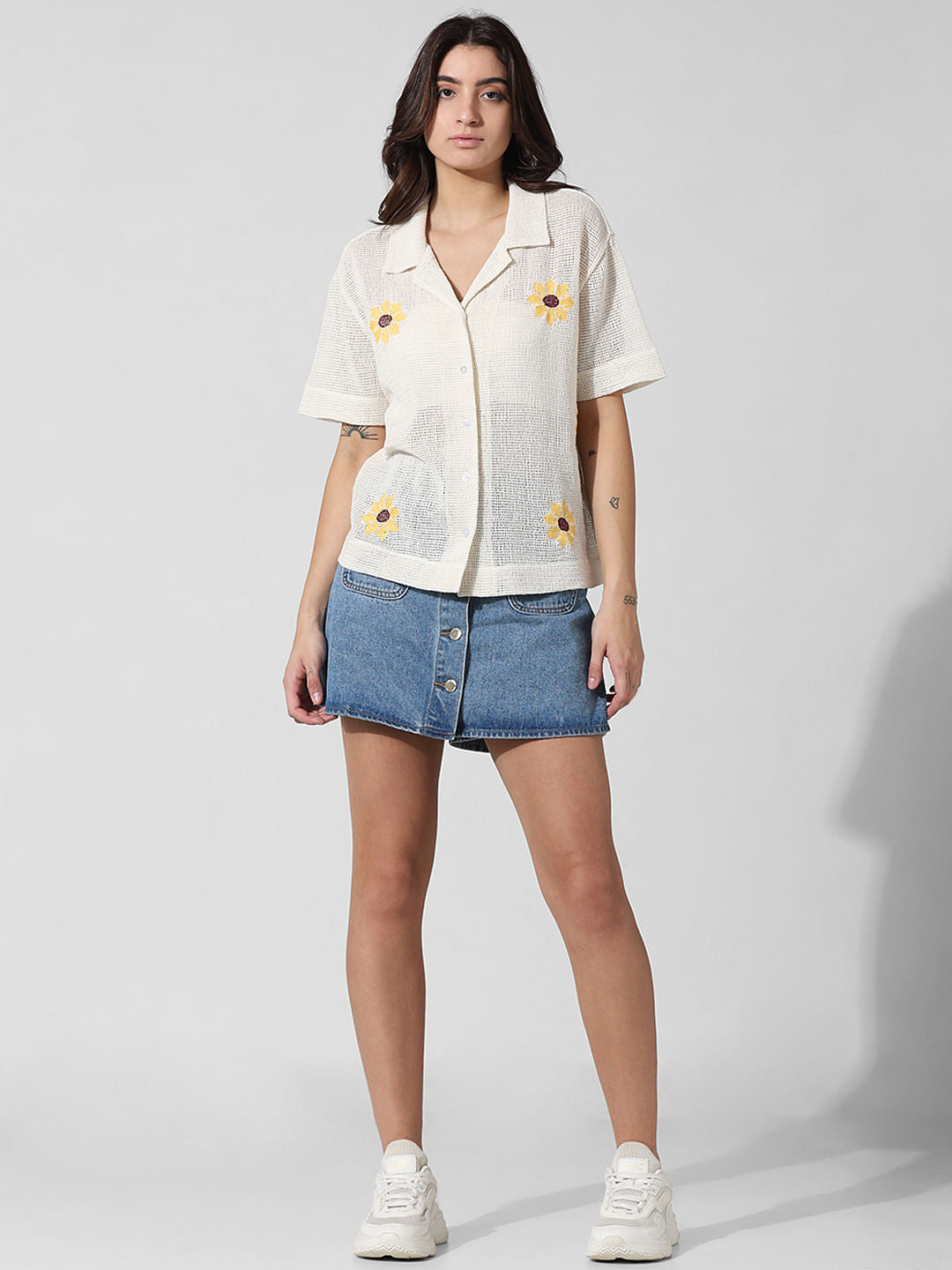 Cream Crochet Shirt
