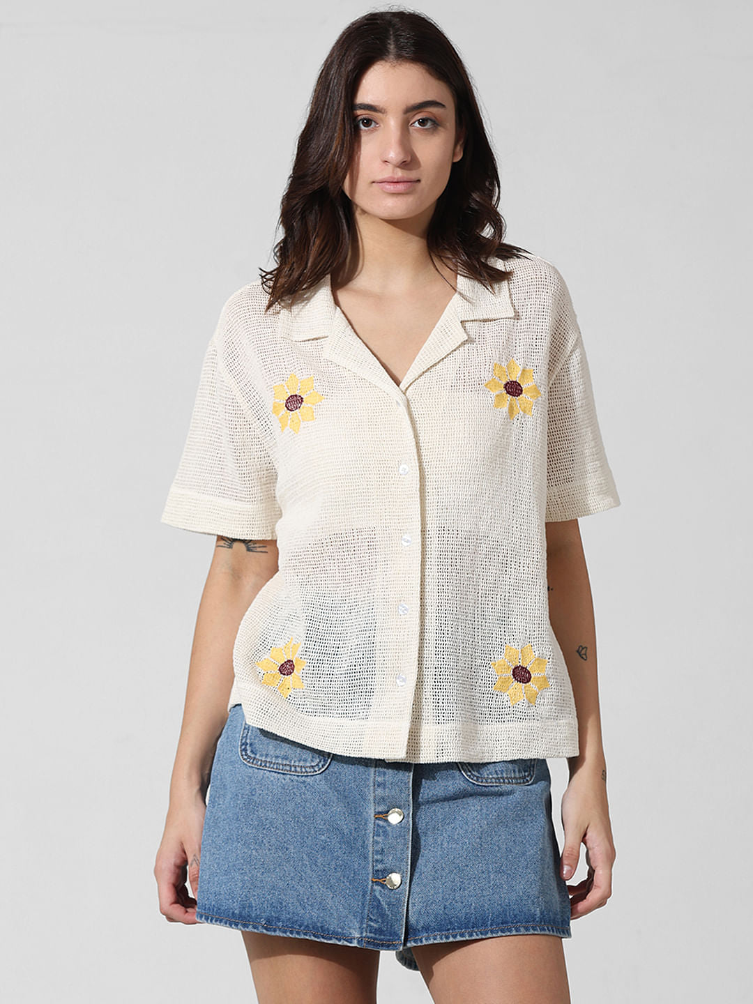 Cream Crochet Shirt