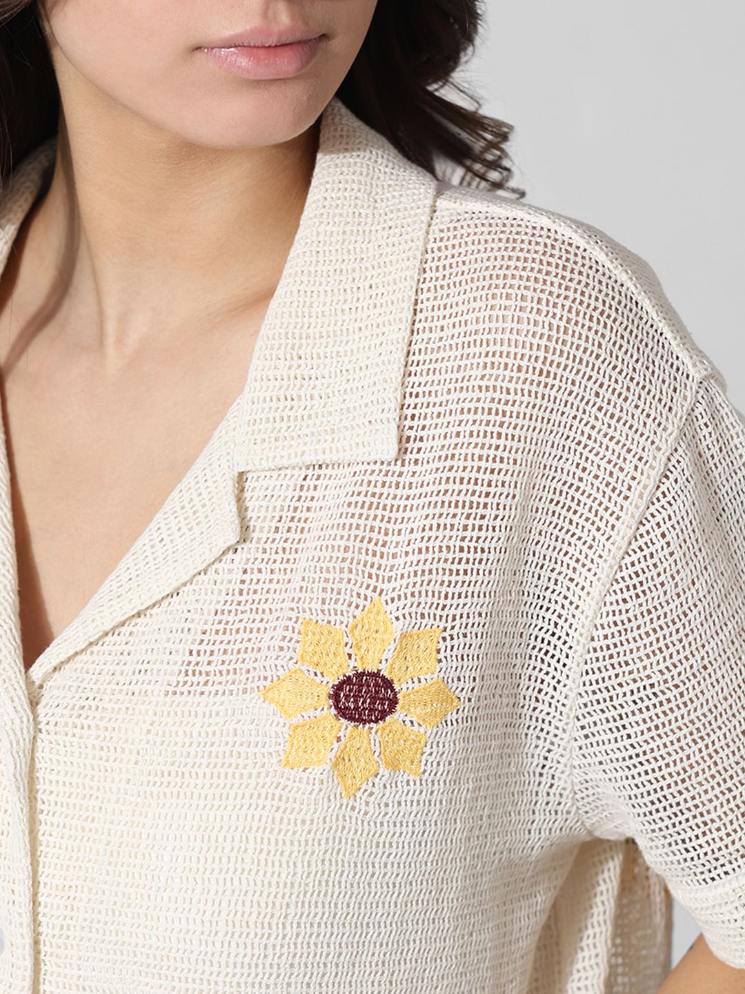 Cream Crochet Shirt