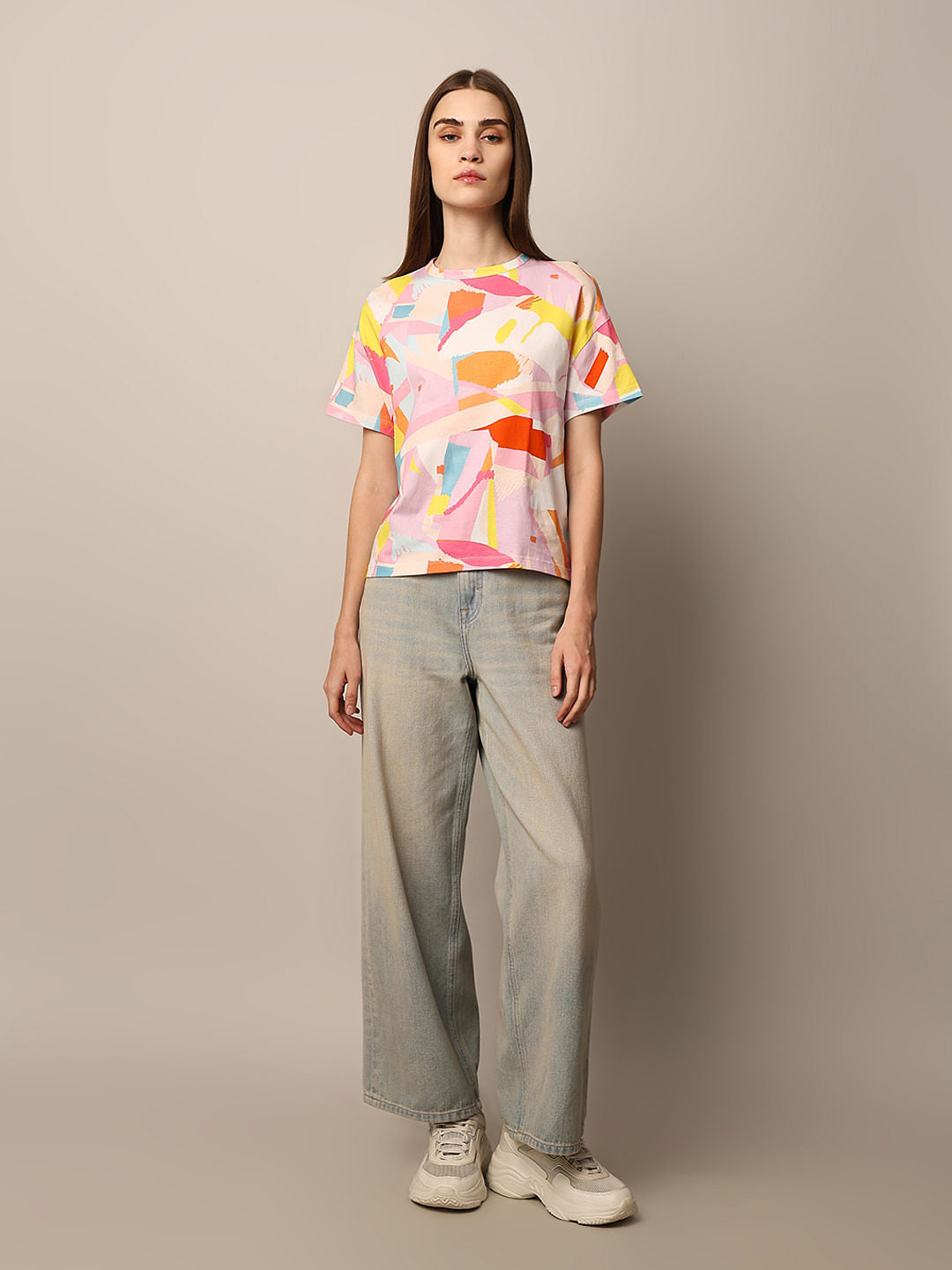 Multi-Colour Printed Boxy T-Shirt