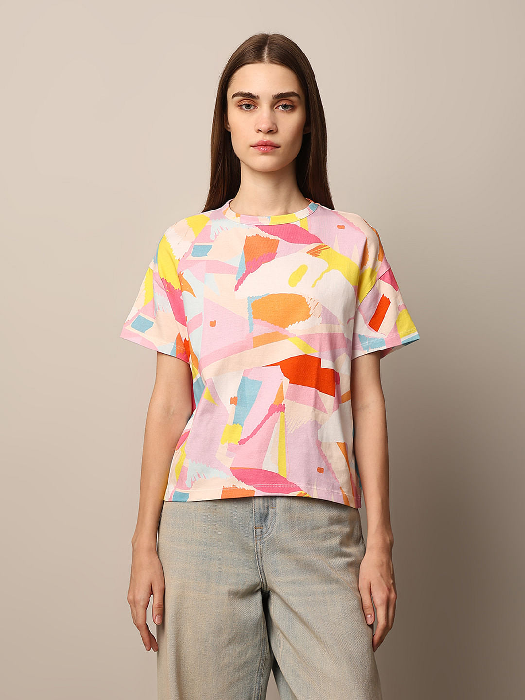 Multi-Colour Printed Boxy T-Shirt