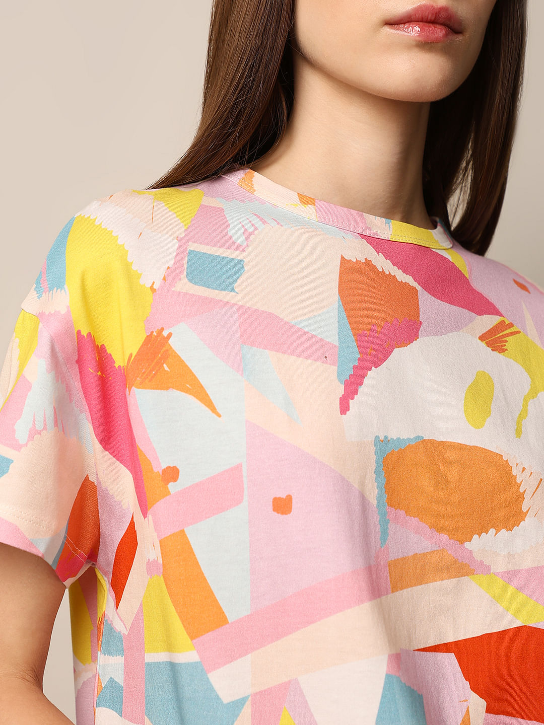 Multi-Colour Printed Boxy T-Shirt
