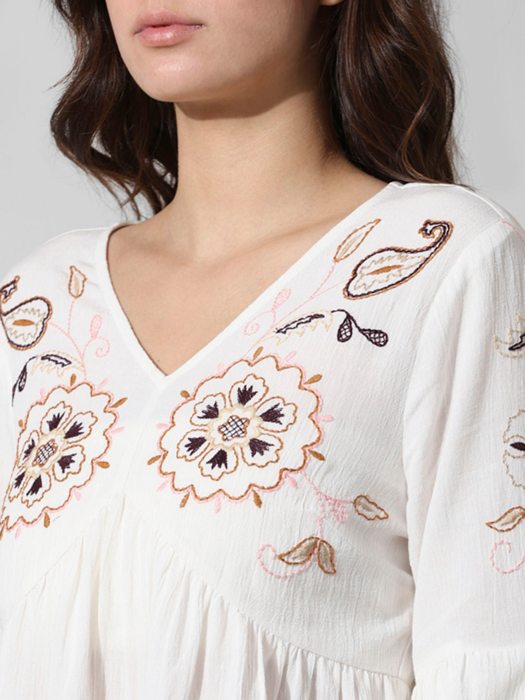 White Embroidered Top