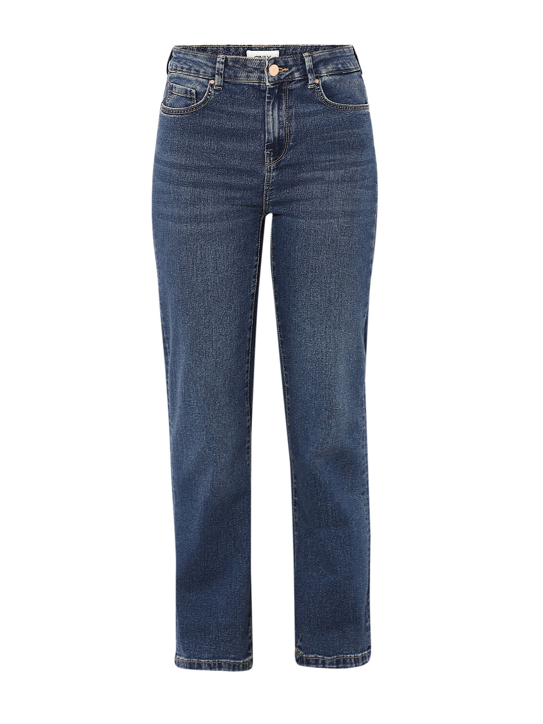 Dark Blue Mid Rise Flared Jeans