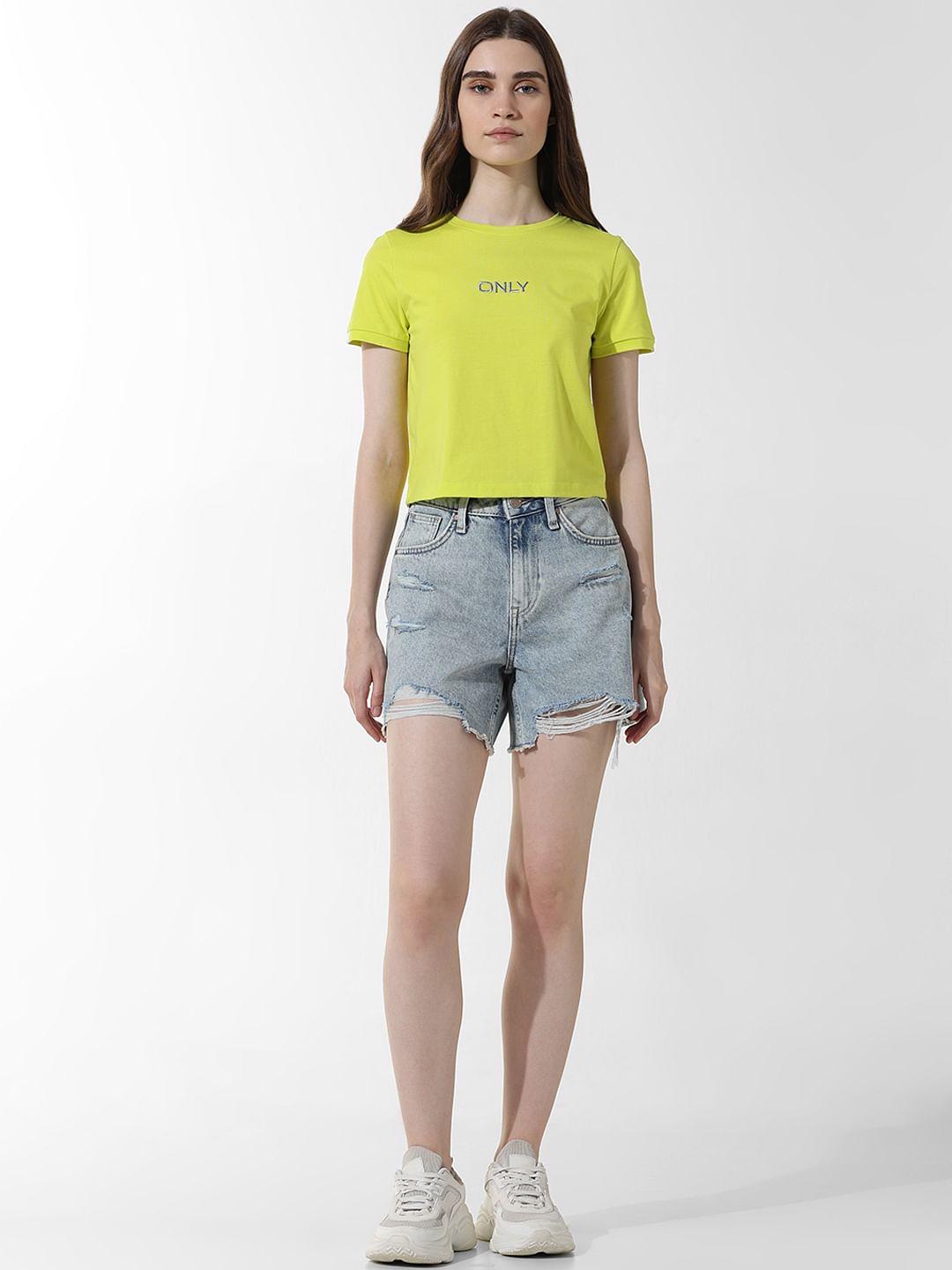 Neon Yellow Cropped T-Shirt