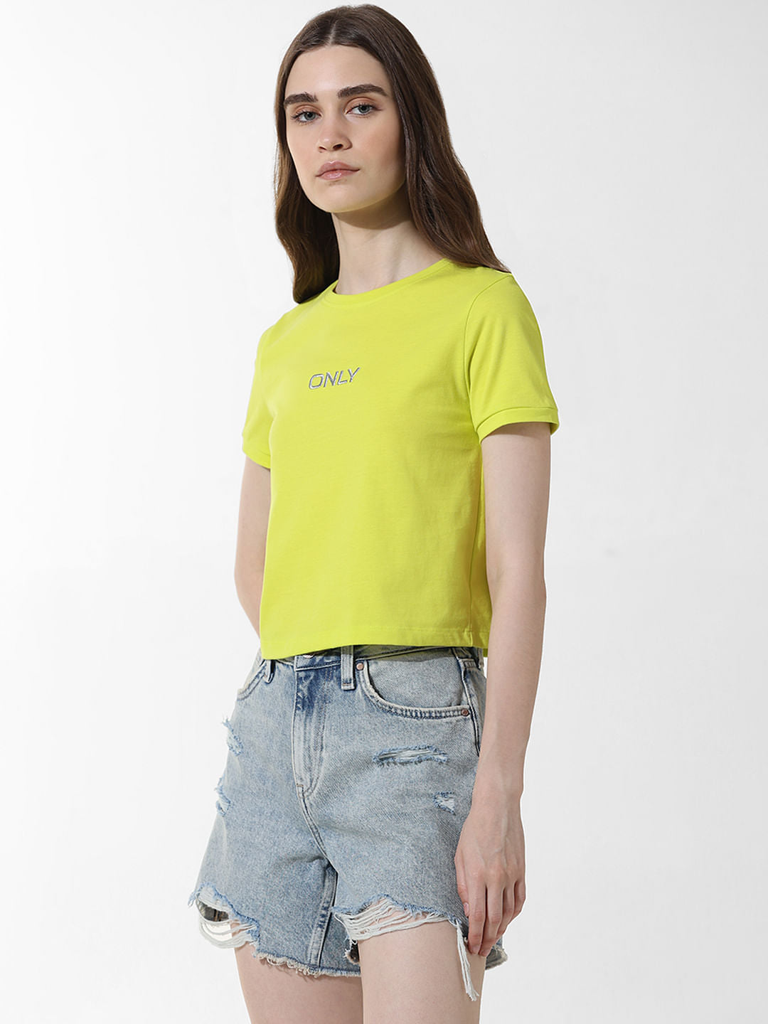 Neon Yellow Cropped T-Shirt