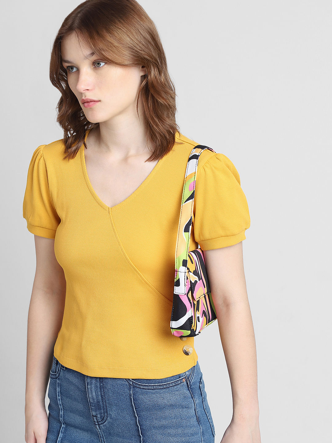 Yellow Ribbed T-Shirt