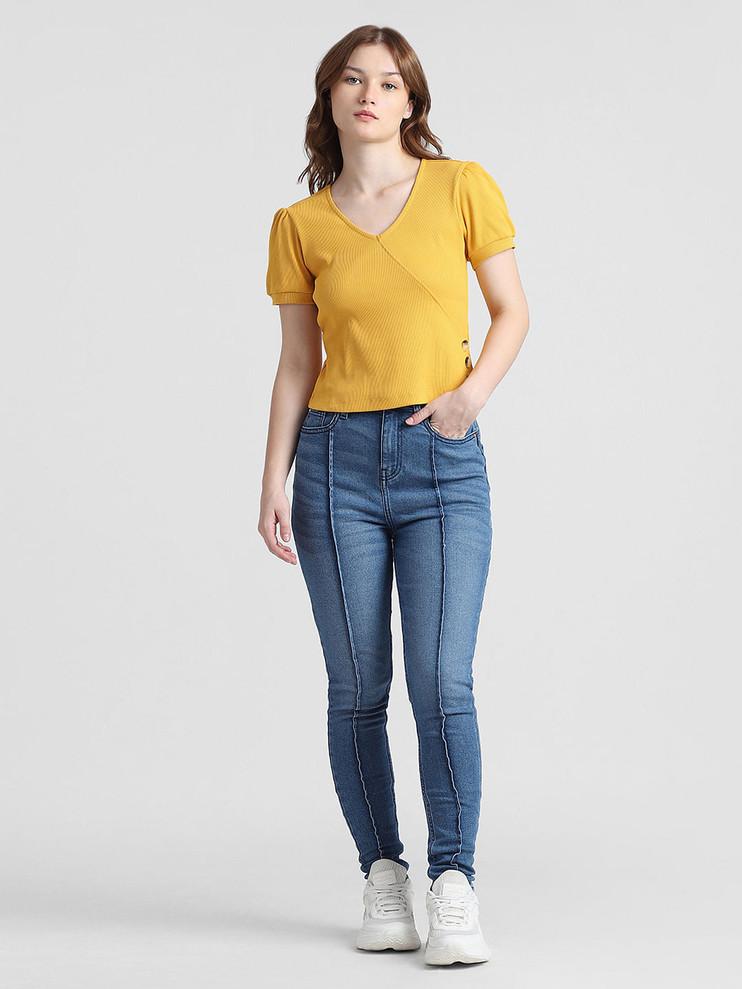 Yellow Ribbed T-Shirt