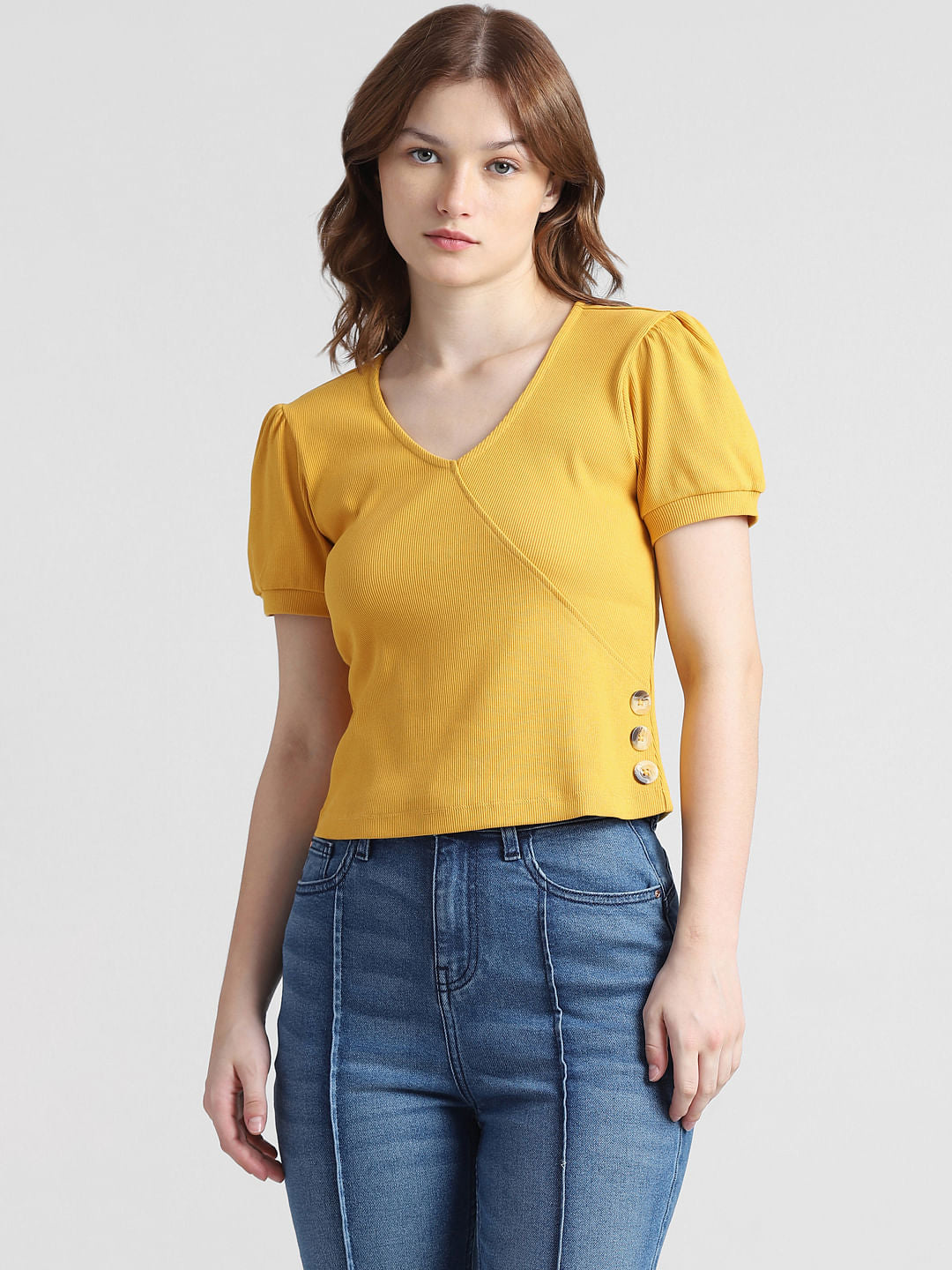 Yellow Ribbed T-Shirt