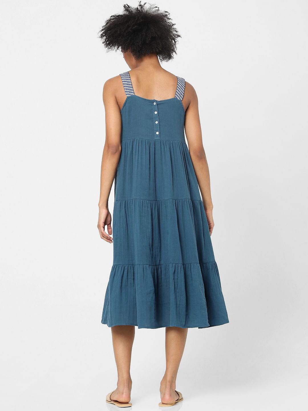 Blue Tiered Maxi Dress