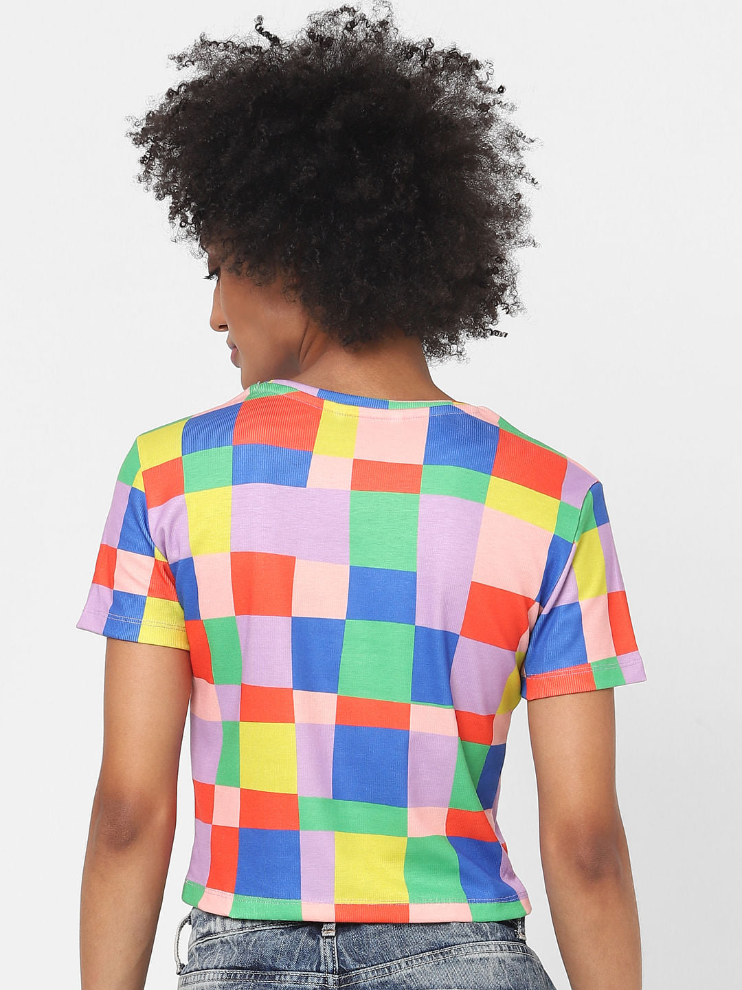 Pink Multi-Coloured Colourblocked Top