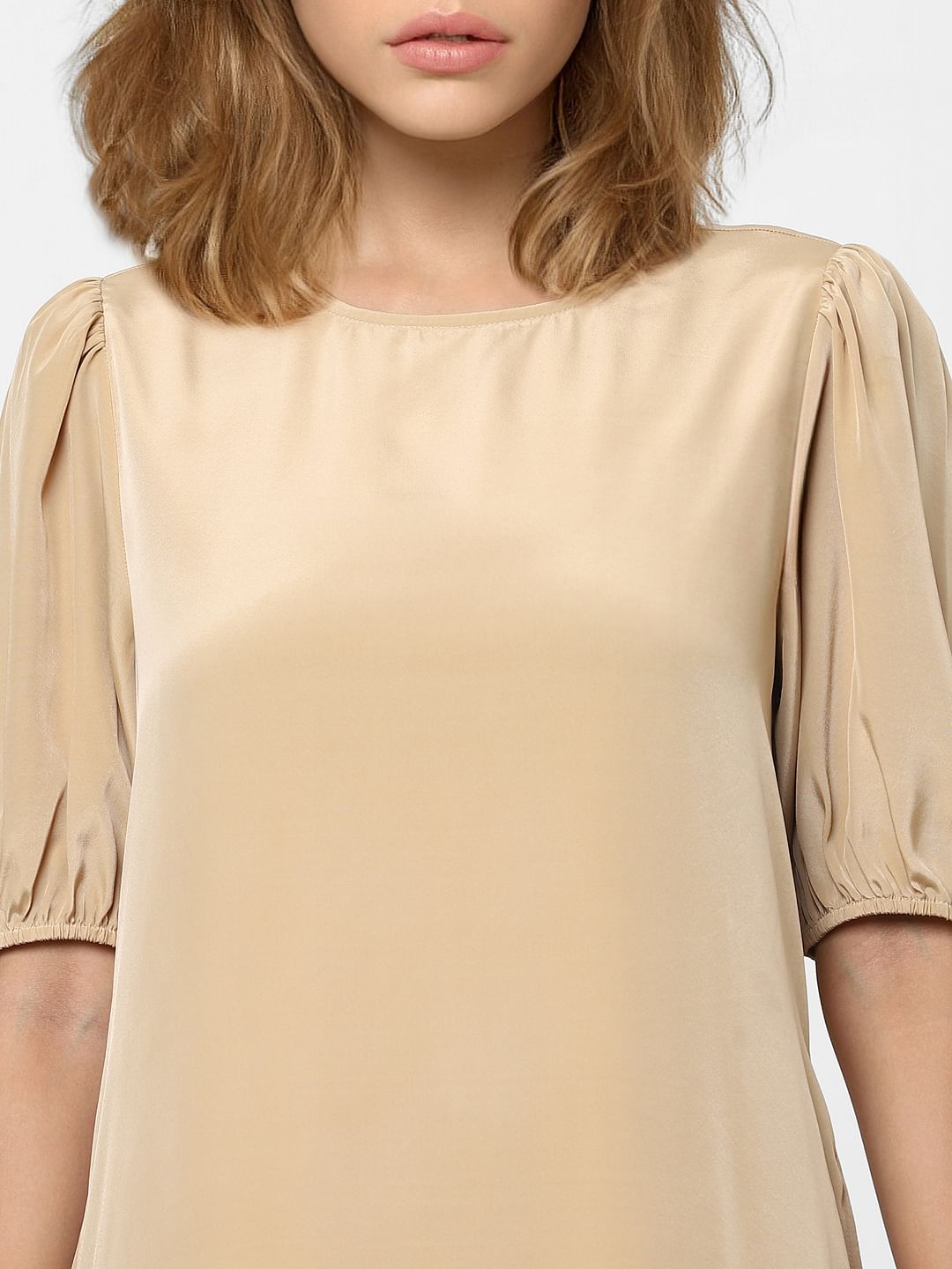 Beige Panelled Dress