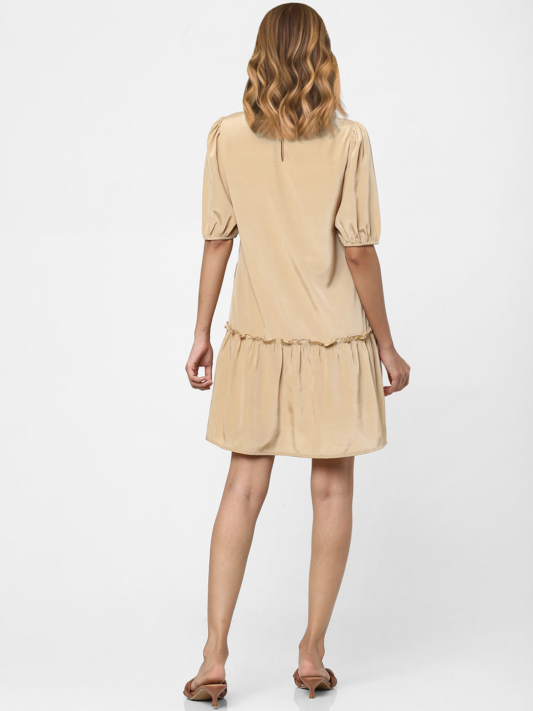 Beige Panelled Dress