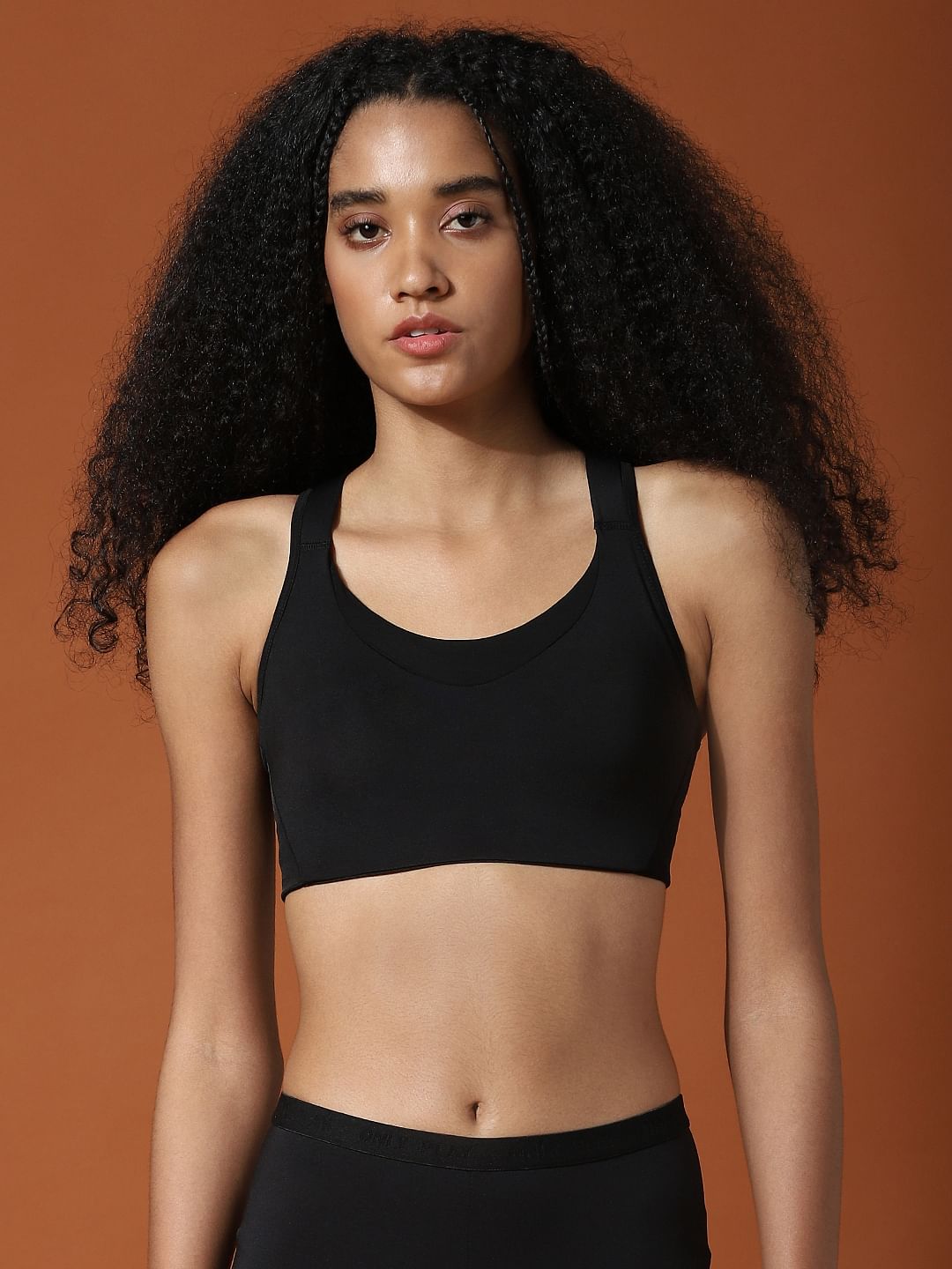 Black Cross Back Sports Bra