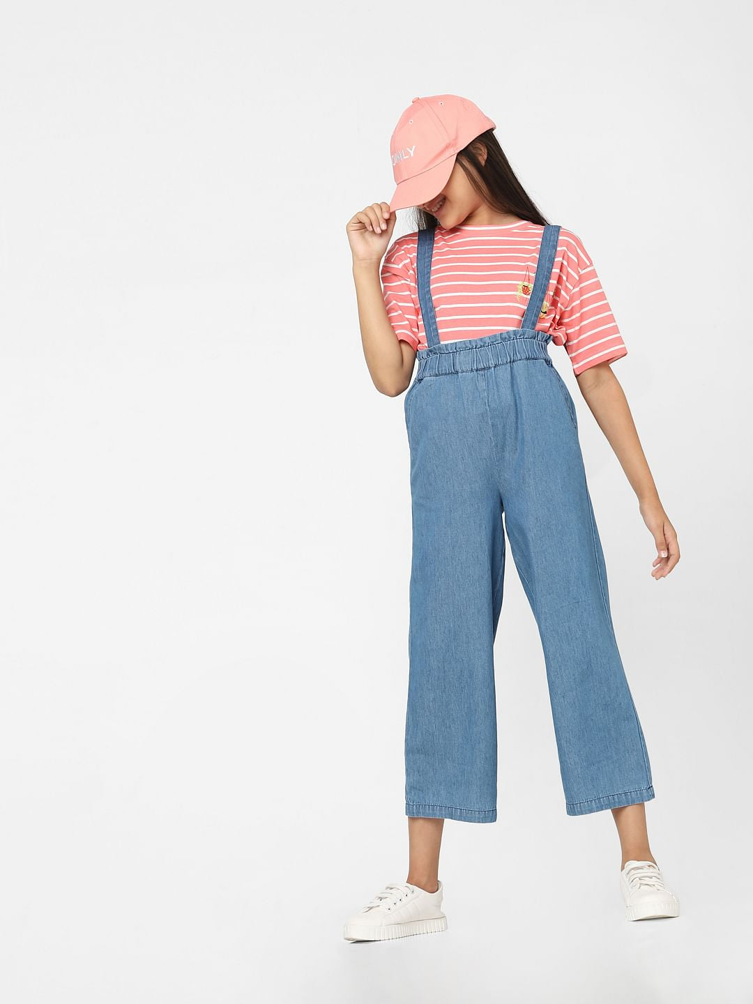 Girls Blue Dungaree Pants