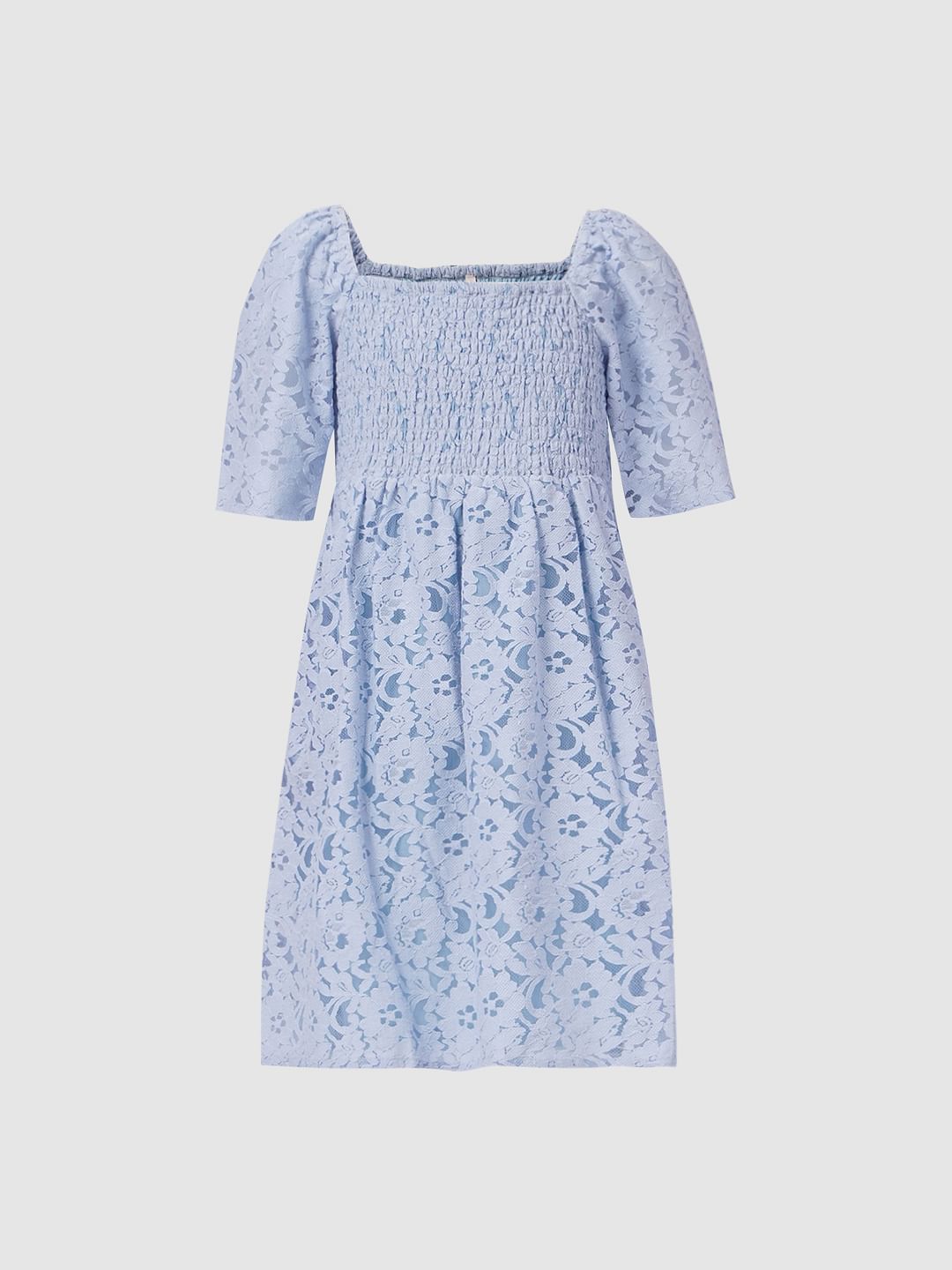 Girls Blue Lace Dress