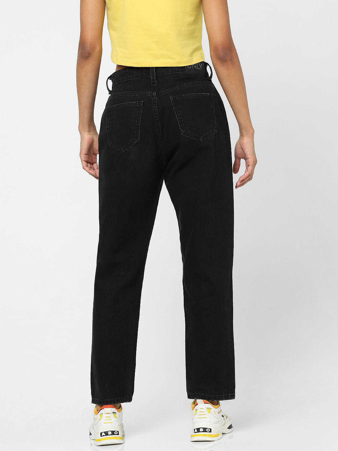 Black High Waist Ripped Jeans