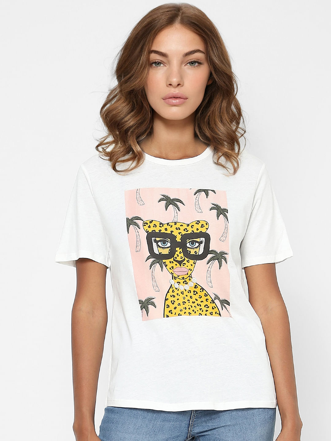White Graphic Print T-Shirt