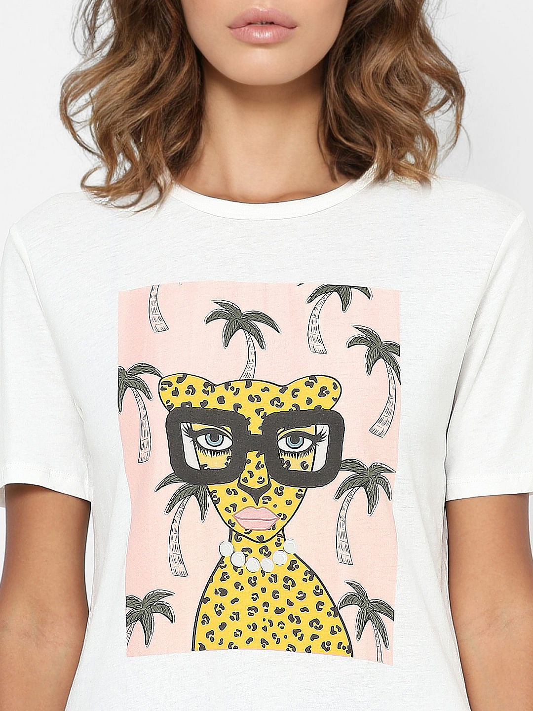 White Graphic Print T-Shirt
